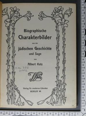 296.782 KATZ : Biographische Charakterbilder
 ([1905])
