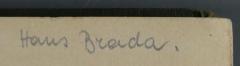 - (Brada, Hans), Von Hand: Exlibris, Name; 'Hans Brada.'. 