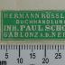 - (Scholz, Paul (Buchhändler)), Etikett: Buchhändler; 'Hermann Rösslers 
Buchhandlung 
Inh. Paul Scholz 
Gablonz a. d. Neisse '. 