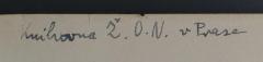 - (Židovská Náboženská Obec v Praze), Von Hand: Exlibris, Name; 'Knihovna Ž.O.N. v Praze'. 