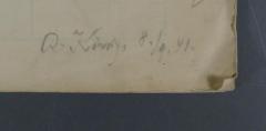 - (König, R. [?]), Von Hand: Name, Datum; 'R. König [?] 8./9.41.'. 