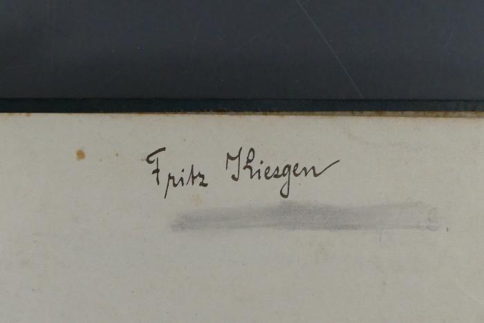 - (Kiesgen, Fritz), Von Hand: Name, Exlibris; 'Fritz Kiesgen'. 