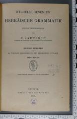 492.45 GESE 7 : Wilhelm Gesenius' Hebräische Grammatik (1909)