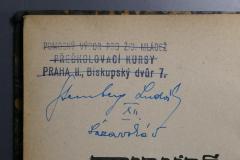 - (Steinberg, Ludvík), Von Hand: Exlibris, Name; 'Steinberg Ludvík 
XII. 
Sázavská 5'. 