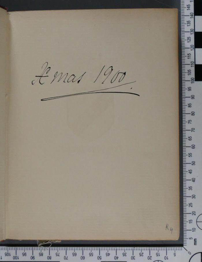 -, Von Hand: Notiz, Datum; 'X mas 1900.'