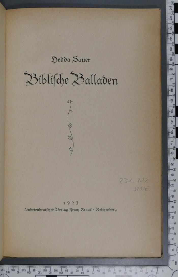 831.912 SAUE : Biblische Balladen (1923)
