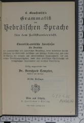 492.486 MANA : Grammatik der Hebräischen Sprache : für den Selbstunterricht ([1900])