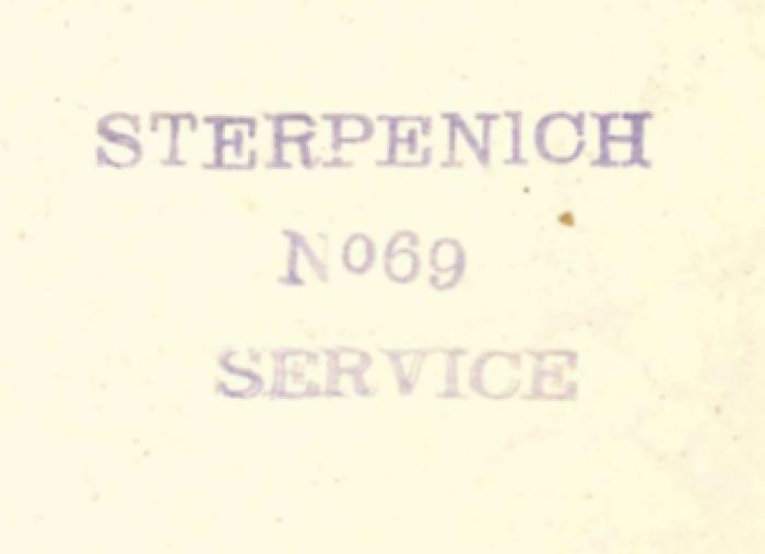 -, Stempel: Nummer; 'Sterpenich No69 Service'