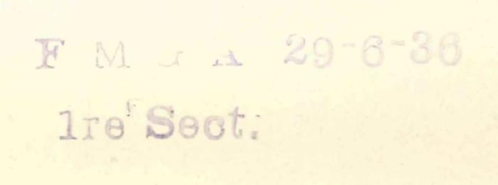 -, Stempel: Datum; 'F M G A 1reF Sect.'
