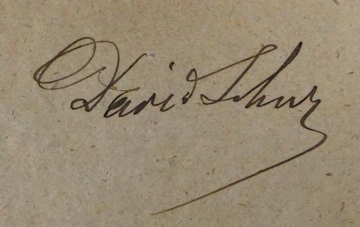 - (Schur, David), Von Hand: Name; 'David Schur'. 