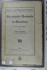 296.67 LEVE  : Die religiöse Denkweise der Chassidim (1918)