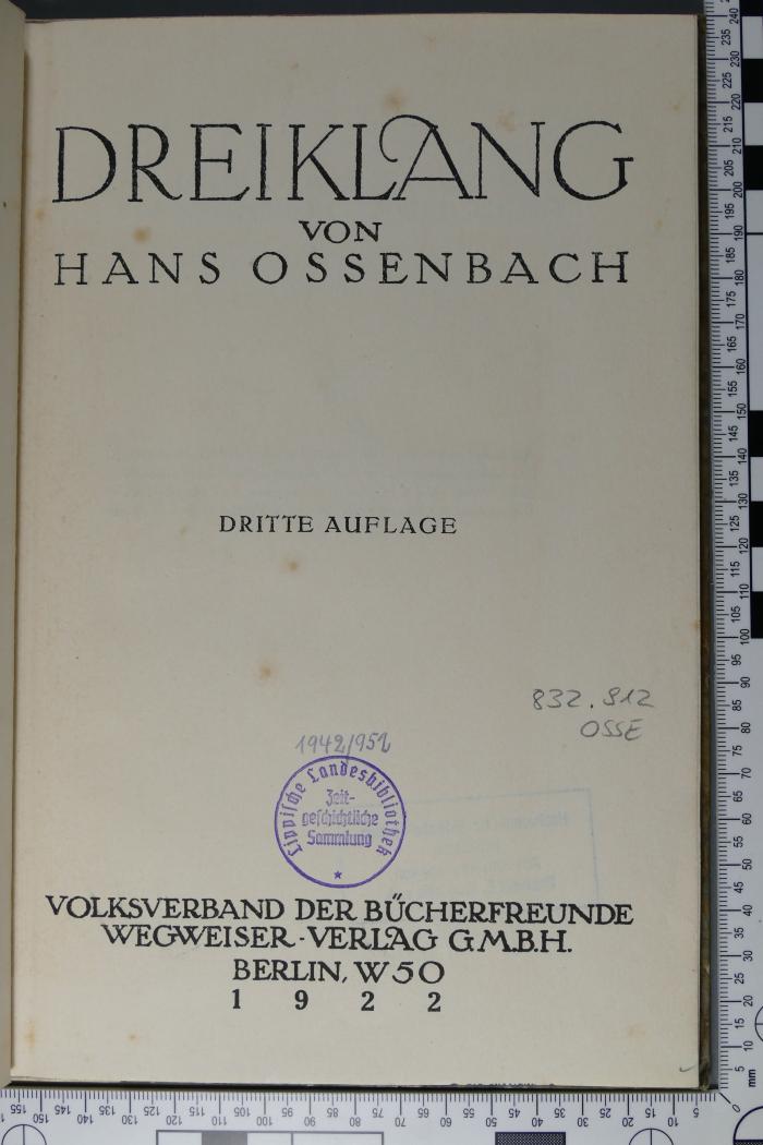 832.912 OSSE  : Dreiklang (1922)