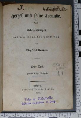 833.8 KAPP 1,1;J 108 ; ;: Herzel und seine Freunde. Federzeichnungen aus dem böhmischen Schulleben (1853)