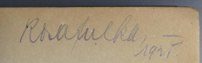- (Kulka, Rose), Von Hand: Exlibris, Name; 'Rosa Kulka, 1925.'. 