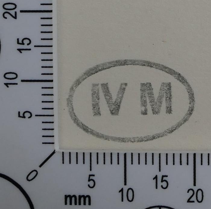 - (IV. Armeekorps in Magdeburg), Stempel: Zensurstempel; 'IV M'. 