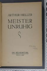 833.912 HELL  : Meister Unruhig (1930)