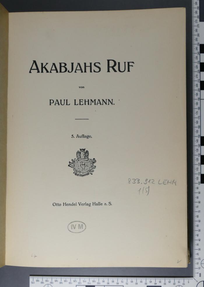 833.912 LEHM 1(5) : Akabjahs Ruf ([ca. 1913])