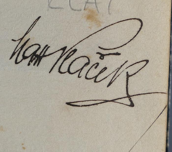 - (Plaček, Max), Von Hand: Exlibris, Nummer; 'Max Plaček'. 