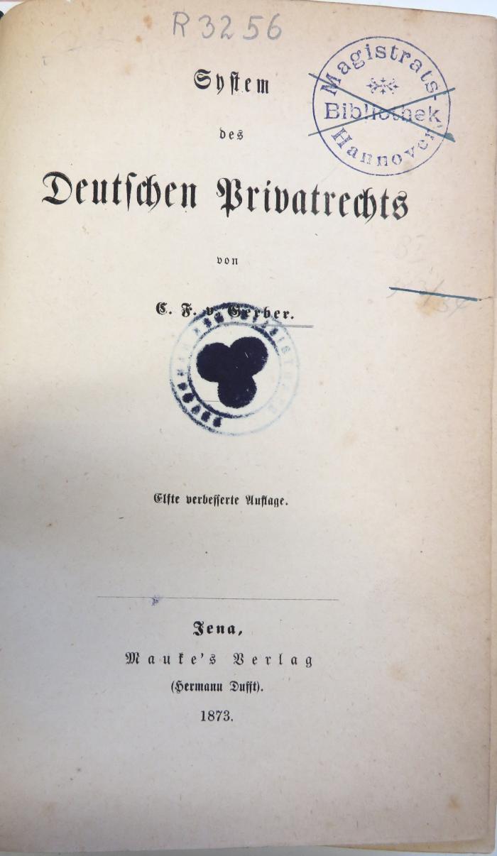 R 3256 : System des deutschen Privatrechts. (1873)