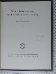 922.968 LIEB : Max Liebermann, der Künstler und der Führer (1927)