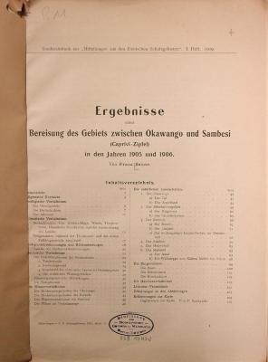 Titelblatt / Inhaltsverzeichnis