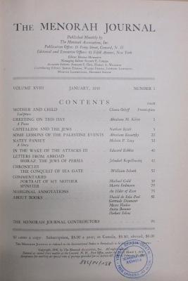 AZ 66755 (Jg. 1930): The Menorah journal, Jg. 1930 (1930)