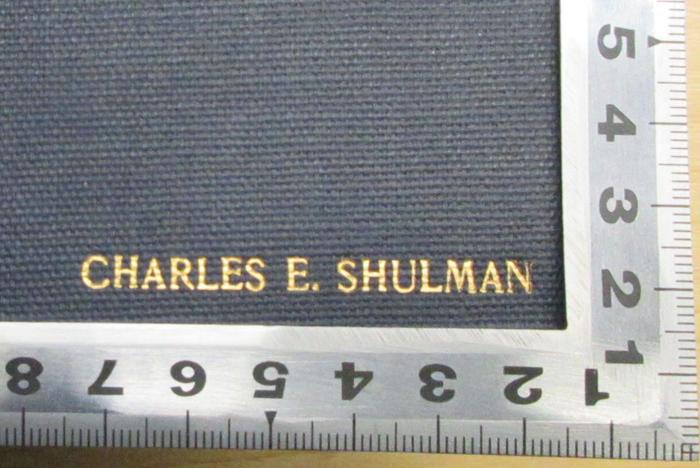 - (Shulman, Charles E.), Prägung: Name; 'Charles E. Shulman'.  (Prototyp)