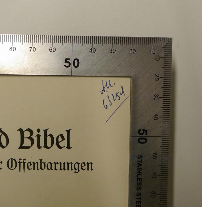 BG 3680 R556 : Natur und Bibel in der Harmonie ihrer Offenbarungen (1910);-, Von Hand: Signatur, Nummer; 'All.
63254'
