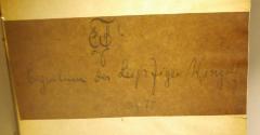 - (Leipziger Wingolf;Wingolfsbund), Von Hand: Exlibris, Ortsangabe, Name; 'Exl[?] Eigentum des Leipziger Wingolf 5y75 [Überklebt]'. 