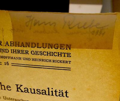 [Überklebung, Gegenlichtaufnahme:] Hans Riebe. 1941