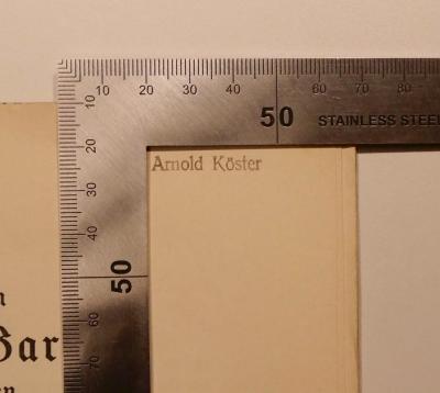 Box M 22891 : Von Karl Barth zu den Deutschen Christen (1934);- (Köster, Arnold), Stempel: Name; 'Arnold Köster'. 