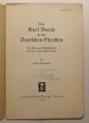 Box M 22891 : Von Karl Barth zu den Deutschen Christen (1934)