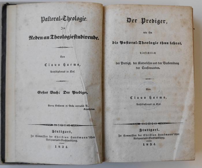 GB M 1978 : Pastoral-Theologie in Reden an Theologiestudirende. Erstes Buch: Der Prediger. (1834)