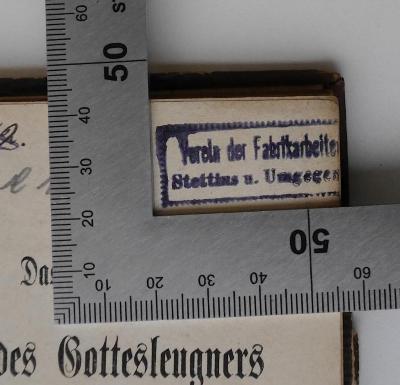 Verein der Fabrikarbeiter Stettins u. Umgegend