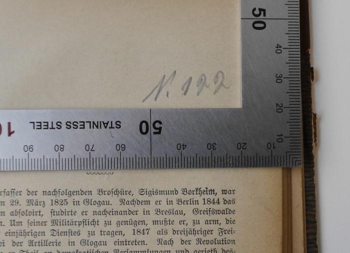 GB M 1957 : Das Evangelium des Gottesleugners (1893);-, Von Hand: Nummer; 'N. 122'