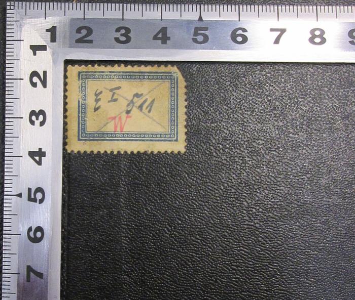 - (Wünsche-Bibliothek der Israelitischen Religionsgemeinde zu Dresden), Etikett: Signatur, Monogramm, Ortsangabe; 'E I 511
W'. 