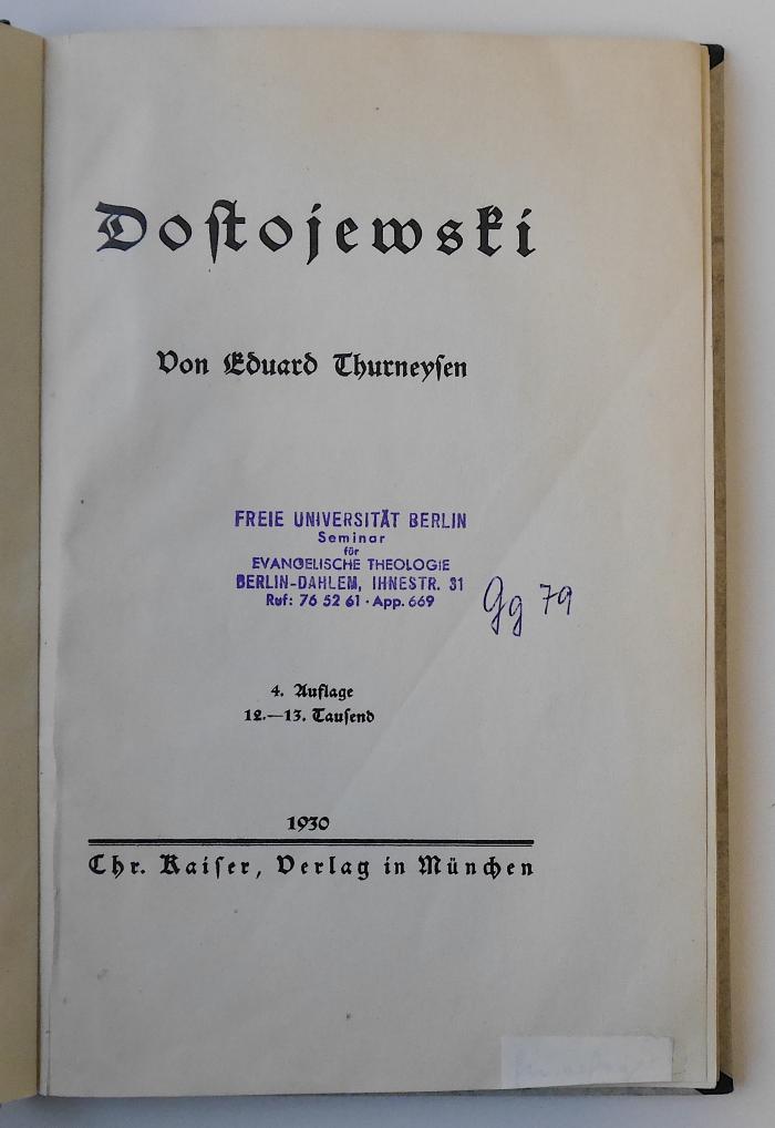 KI 3530 T541(4) : Dostojewski (1930)