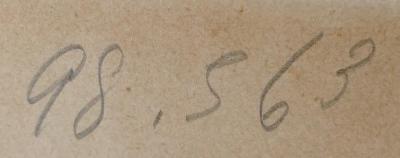 - (Zentralstelle für Jüdische Auswanderung in Prag, Treuhandstelle;Ältestenrat der Juden in Prag;Jüdisches Zentralmuseum in Prag), Von Hand: Inventar-/ Zugangsnummer; '98.563'. 