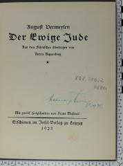 839.316.2 VERM : Der Ewige Jude (1923)