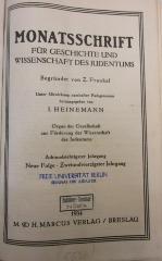 BA 4870 Jg. 1934 (ausgesondert): Monatsschrift für Geschichte und Wissenschaft des Judentums (1934)