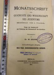 BA 4870 Jg. 1914: Monatsschrift für Geschichte und Wissenschaft des Judentums (1914)