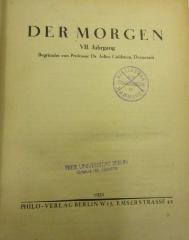 BA 4898 (VII Jrg.): Der Morgen, VII. Jahrgang (1931)