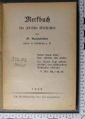 933.02 ROSE : Merkbuch für Jüdische Geschichte (1928)