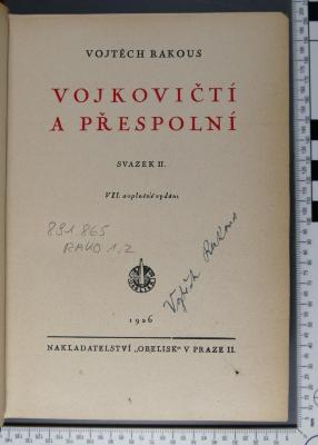 891.865 RAKO 1,2 : Vojkovičtí a přespolní (1926)