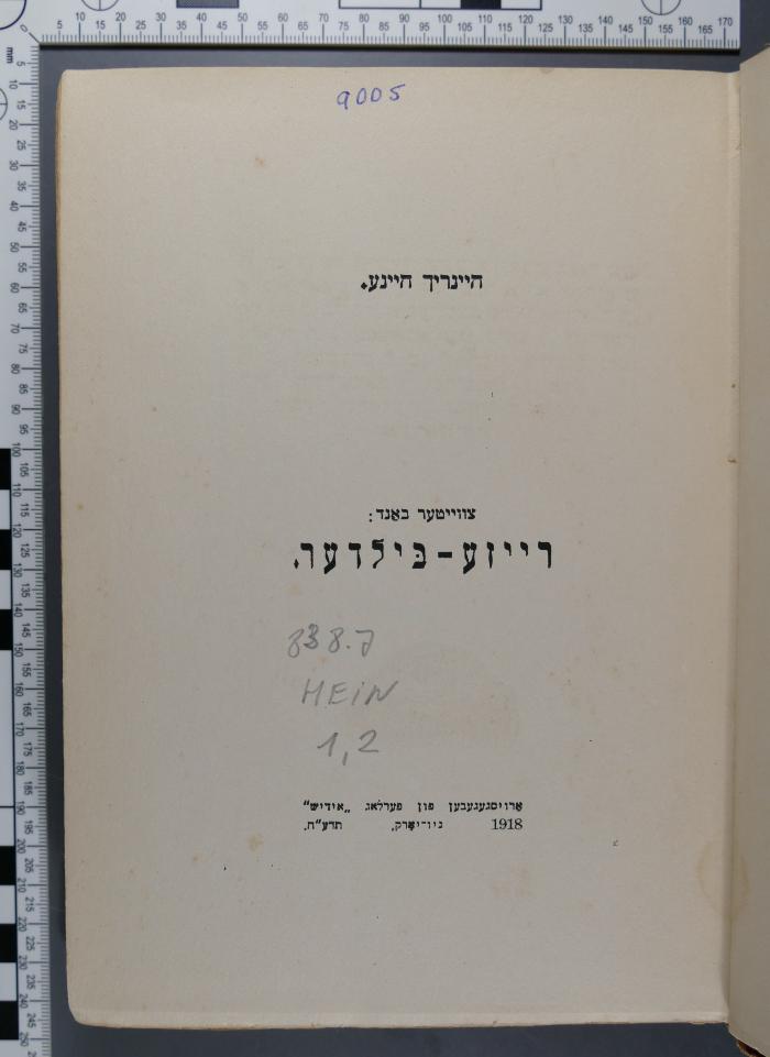 838.7 HEIN 1,2 : רייזע בילדער (1918)