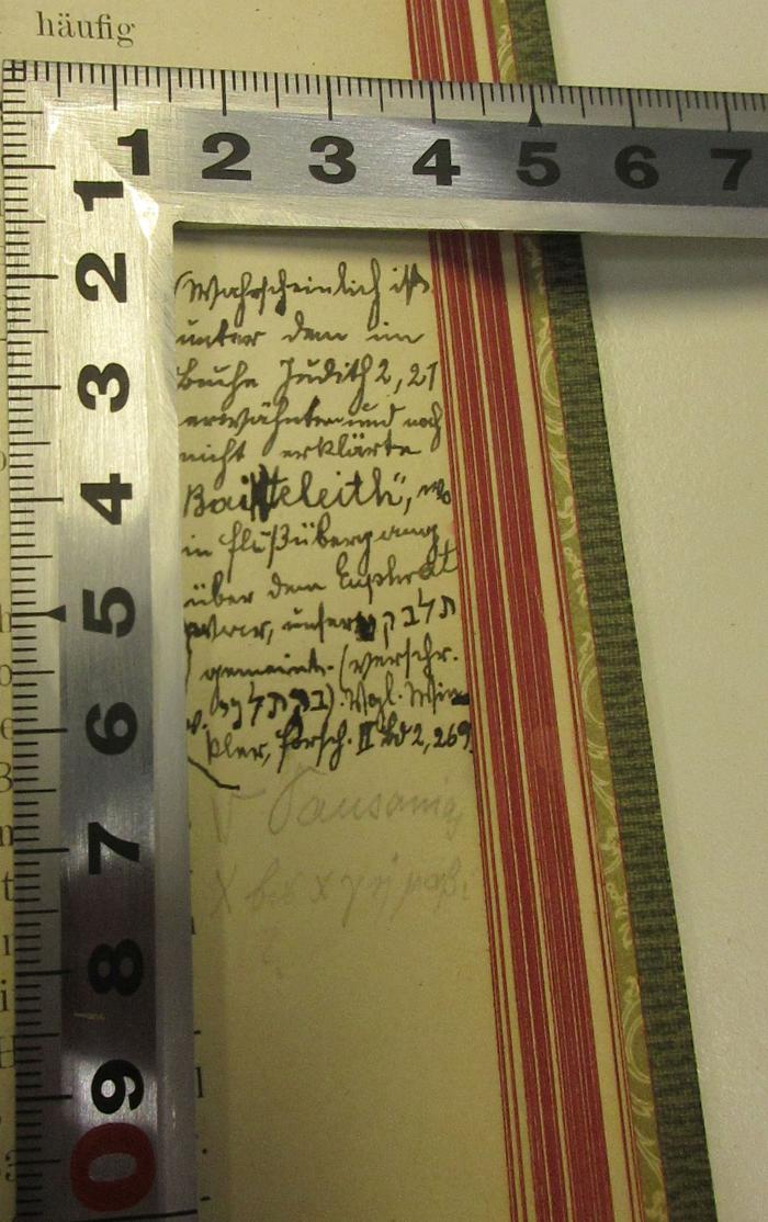 -, Von Hand: Notiz; '(Augenscheinlich ist unter dem im [...] noch nicht erklärten [...] ein Fließübergang über den Euphrat [...] תלבק [...]'