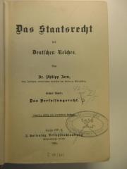 Bf 48 : Das Staatsrecht des Deutschen Reiches. 
1. Das Verfassungsrecht (1895)