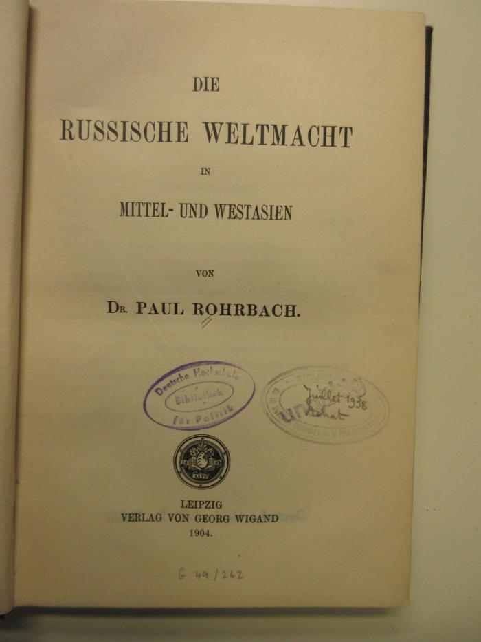 Gf 216 : Die russische Weltmacht in Mittel- und Westasien (1904)