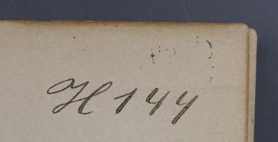 - (Lese- und Redehalle jüdischer Hochschüler in Prag), Von Hand: Signatur; 'H 144'. 