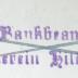 - (Deutscher Bankbeamten-Verein e.V., Zweigverein Hildesheim), Stempel: Berufsangabe/Titel/Branche, Name, Ortsangabe.  (Prototyp)